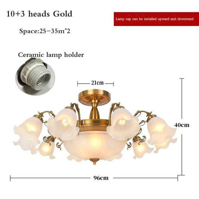 Lustre LED Floral | Marco Lucetti 13 lampes - Doré