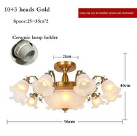 Lustre LED Floral | Marco Lucetti 13 lampes - Doré