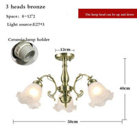 Lustre LED Floral | Marco Lucetti 3 lampes - Bronze