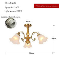 Lustre LED Floral | Marco Lucetti 3 lampes - Doré