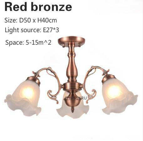 Lustre LED Floral | Marco Lucetti 3 lampes - Rouge