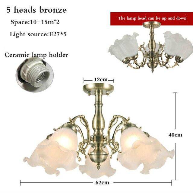 Lustre LED Floral | Marco Lucetti 5 lampes - Bronze