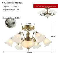 Lustre LED Floral | Marco Lucetti 8 lampes - Bronze