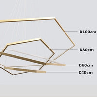 Lustre LED Géométrique Doré par Luxury | Marco Lucetti