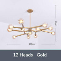 Lustre LED Globe Design | Marco Lucetti Doré - 12 lampes / Transparent / Froide