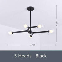 Lustre LED Globe Design | Marco Lucetti Noir - 5 lampes / Transparent / Froide