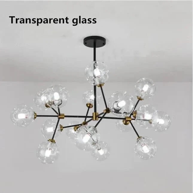 Lustre Led Globe en Verre Suspendu | Marco Lucetti Verre propre / 20 têtes D115x45cm / Blanc chaud