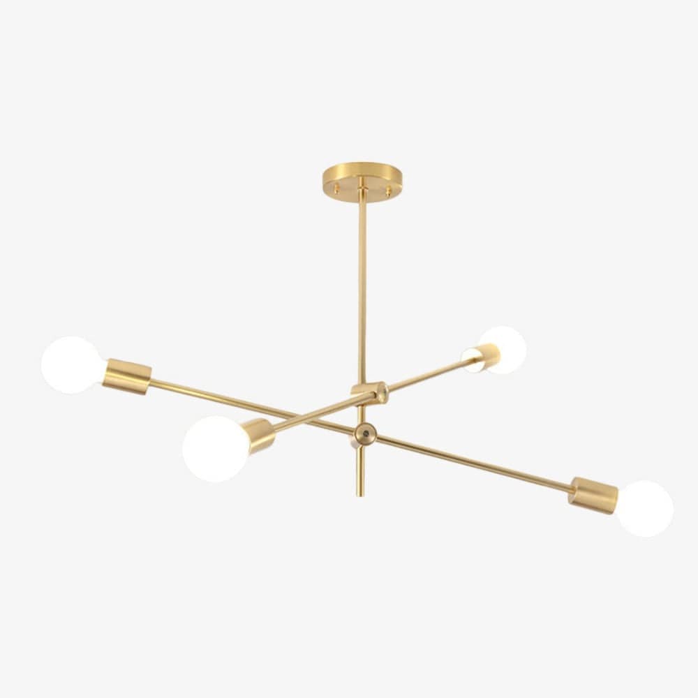 Lustre LED "Golden Tube" Loft | Marco Lucetti 4 lampes