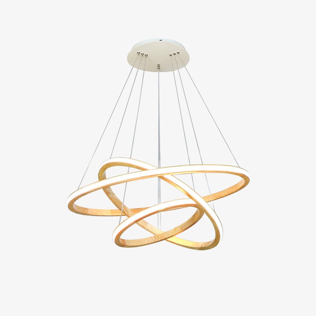 Lustre LED Ibarne en bois lumineux | Marco Lucetti 3 anneaux - 20x40x60 cm / Chaude