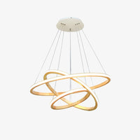 Lustre LED Ibarne en bois lumineux | Marco Lucetti 3 anneaux - 20x40x60 cm / Chaude