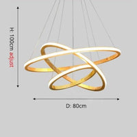 Lustre LED Ibarne en bois lumineux | Marco Lucetti 3 anneaux - 40x60x80 cm / Chaude