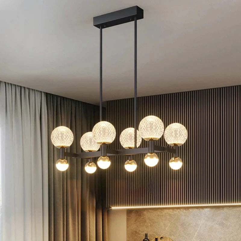 Lustre LED intelligent pour intérieur avec éclairage de plafond | Marco Lucetti Noir 6 têtes / Blanc froid