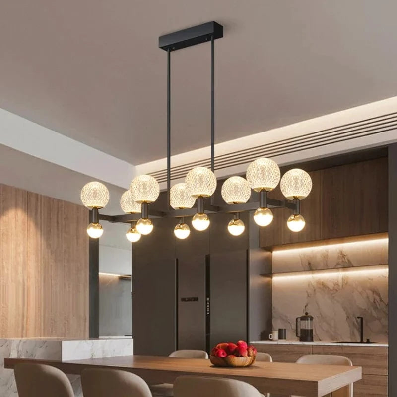 Lustre LED intelligent pour intérieur avec éclairage de plafond | Marco Lucetti Noir 8 tête / Blanc froid