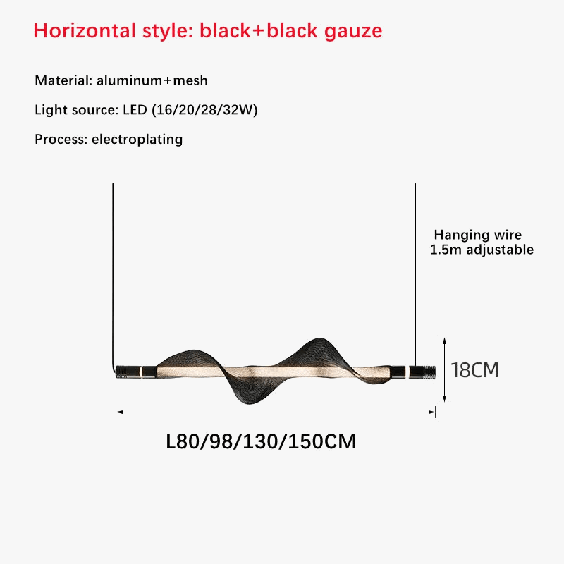 Lustre LED italien créatif - bande luminaire | Marco Lucetti