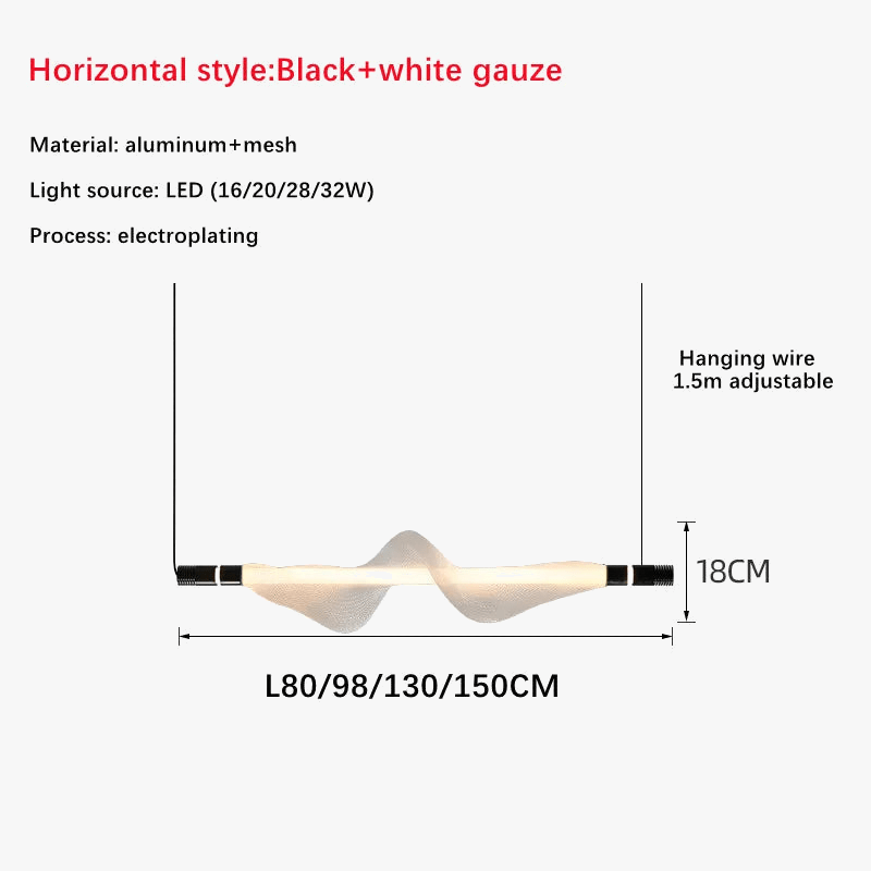 Lustre LED italien créatif - bande luminaire | Marco Lucetti