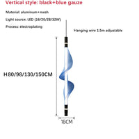 Lustre LED italien créatif - bande luminaire | Marco Lucetti B Noir Bleu / L80CM / Lumière blanche 6000K