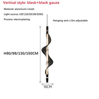 Lustre LED italien créatif - bande luminaire | Marco Lucetti B Noir Noir / L80CM / Lumière blanche 6000K