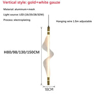 Lustre LED italien créatif - bande luminaire | Marco Lucetti B Or Blanc / L80CM / Lumière blanche 6000K