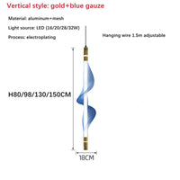 Lustre LED italien créatif - bande luminaire | Marco Lucetti B Or Bleu / L80CM / Lumière blanche 6000K