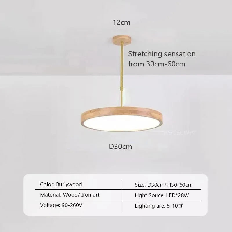 Lustre LED Japonais: Rondin Unique | Marco Lucetti AD30 / Blanc froid-pas de rc