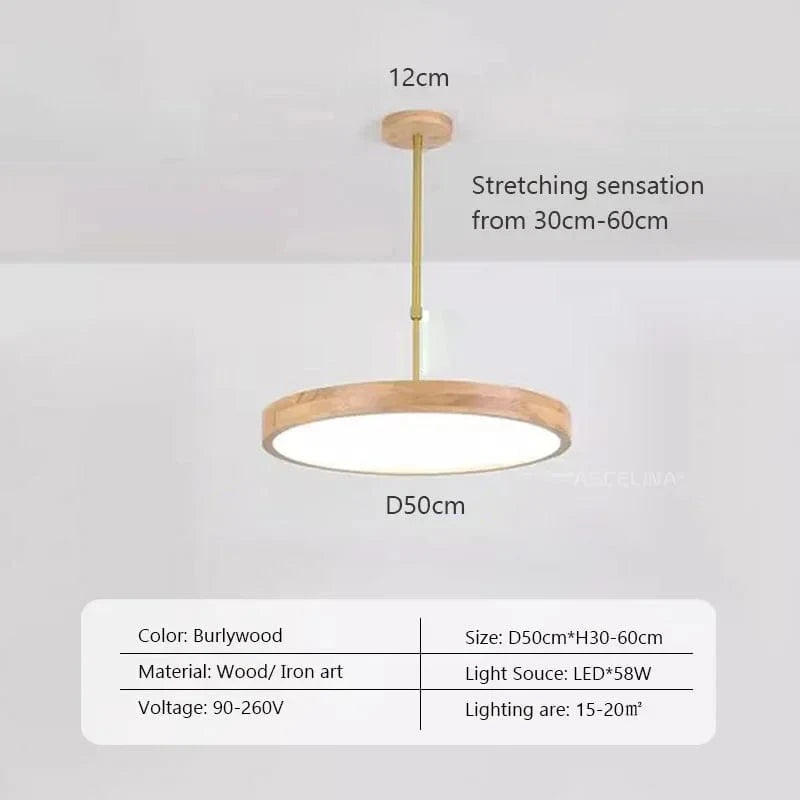 Lustre LED Japonais: Rondin Unique | Marco Lucetti AD50 / Blanc froid-pas de rc