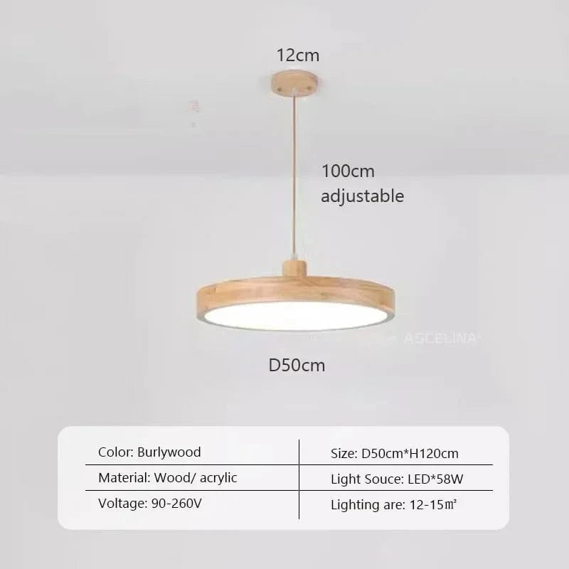 Lustre LED Japonais: Rondin Unique | Marco Lucetti D50 / Blanc froid-pas de rc