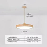 Lustre LED Japonais: Rondin Unique | Marco Lucetti D60 / Blanc froid-pas de rc
