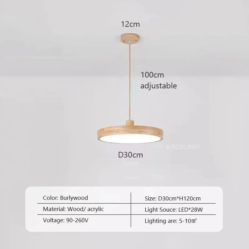 Lustre LED Japonais: Rondin Unique | Marco Lucetti J30 / Blanc froid-pas de rc