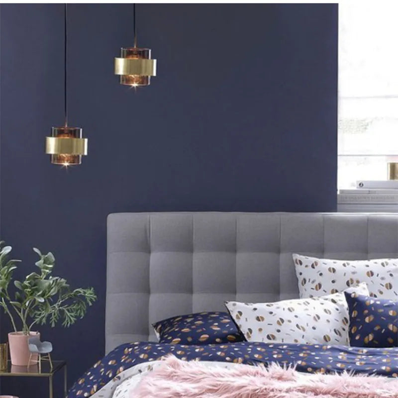 Lustre LED Élégant Nordique en Verre Doré - Décoration Intérieure de Luxe