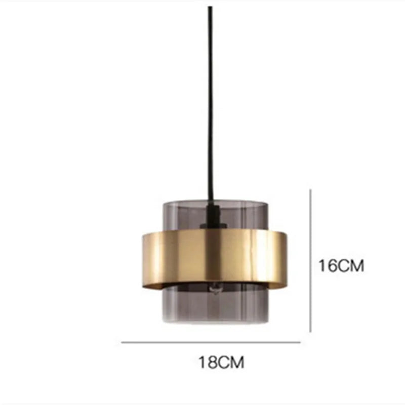Lustre LED Élégant Nordique en Verre Doré - Décoration Intérieure de Luxe