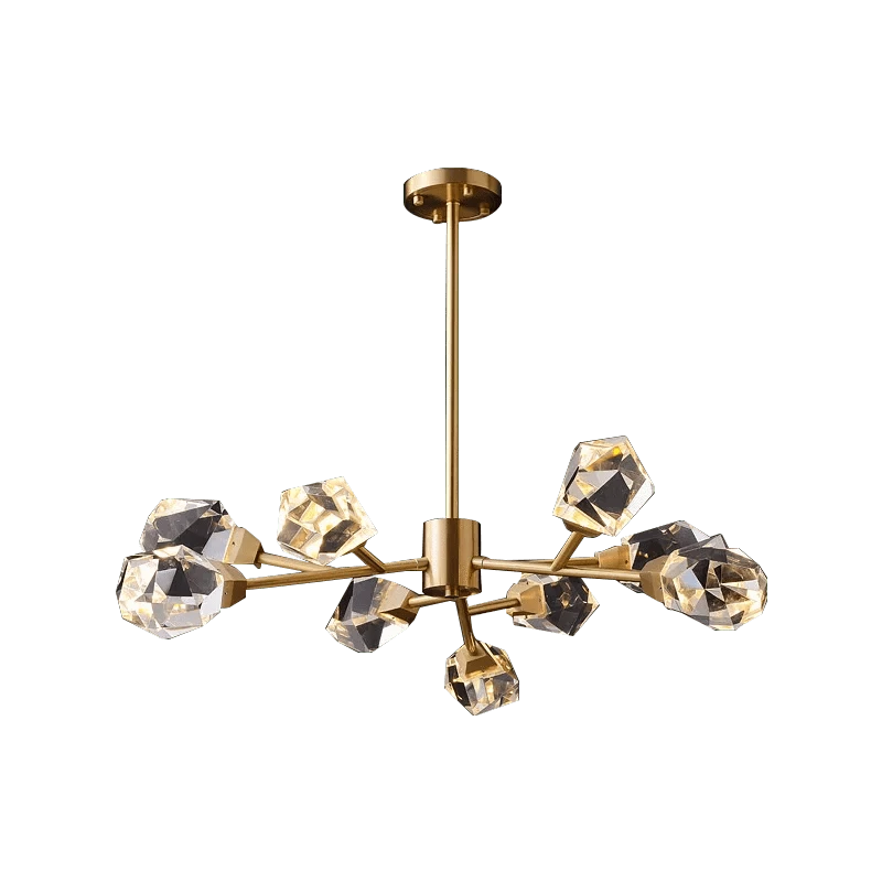 Lustre LED Laiton & Cristal Or | Marco Lucetti