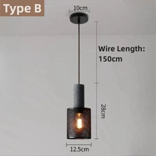 Lustre LED Loft en béton pour un éclairage stylé | Marco Lucetti B / E27 sans ampoule