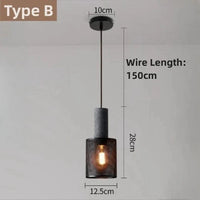 Lustre LED Loft en béton pour un éclairage stylé | Marco Lucetti B / E27 sans ampoule