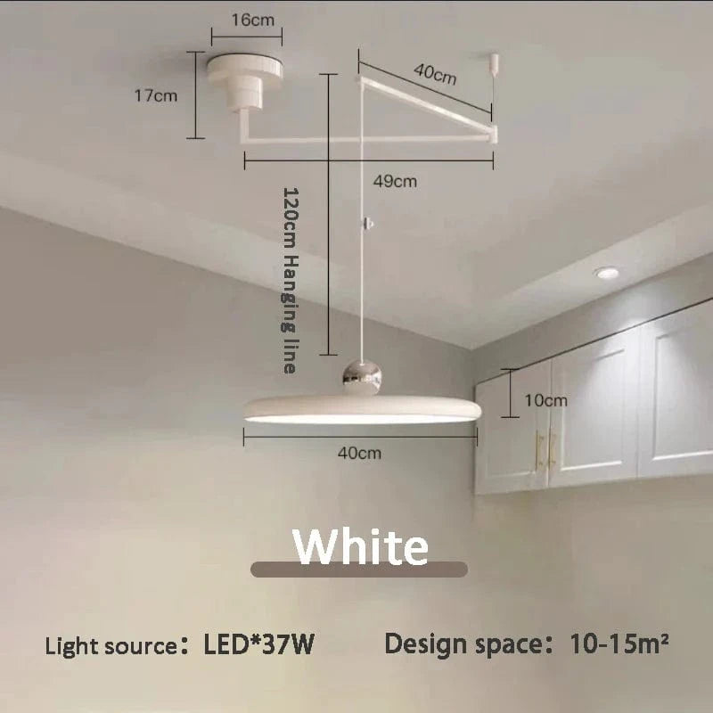 Lustre LED Longue Portée pour Décoration Maison | Marco Lucetti Blanc 40CM / 220-240V / 3 températures de couleur