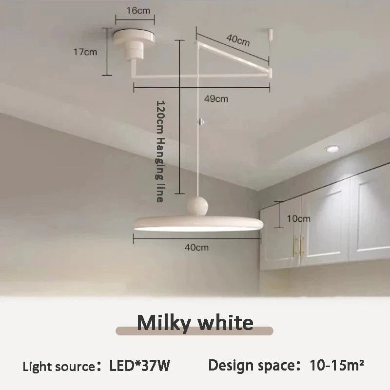Lustre LED Longue Portée pour Décoration Maison | Marco Lucetti Blanc laiteux 40CM / 220-240V / 3 températures de couleur