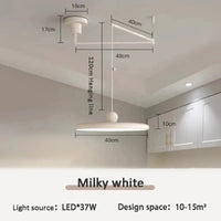 Lustre LED Longue Portée pour Décoration Maison | Marco Lucetti Blanc laiteux 40CM / 220-240V / 3 températures de couleur