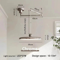 Lustre LED Longue Portée pour Décoration Maison | Marco Lucetti Chromé 40CM / 220-240V / 3 températures de couleur