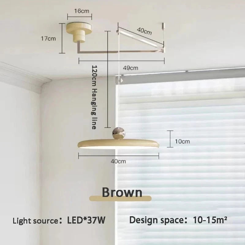 Lustre LED Longue Portée pour Décoration Maison | Marco Lucetti Marron 40CM / 220-240V / 3 températures de couleur