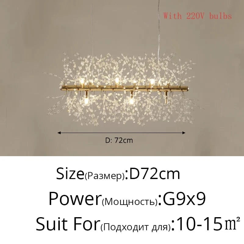 Lustre LED Luciole - Design Moderne pour Décoration Intérieure | Marco Lucetti Têtes C 9 dorées / Blanc froid, pas de télécommande