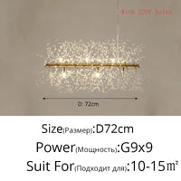 Lustre LED Luciole - Design Moderne pour Décoration Intérieure | Marco Lucetti Têtes C 9 dorées / Blanc froid, pas de télécommande