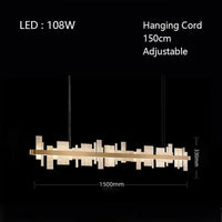 Lustre LED Luxe en Marbre Design | Marco Lucetti L150cm / Cuivre / Lumière chaude