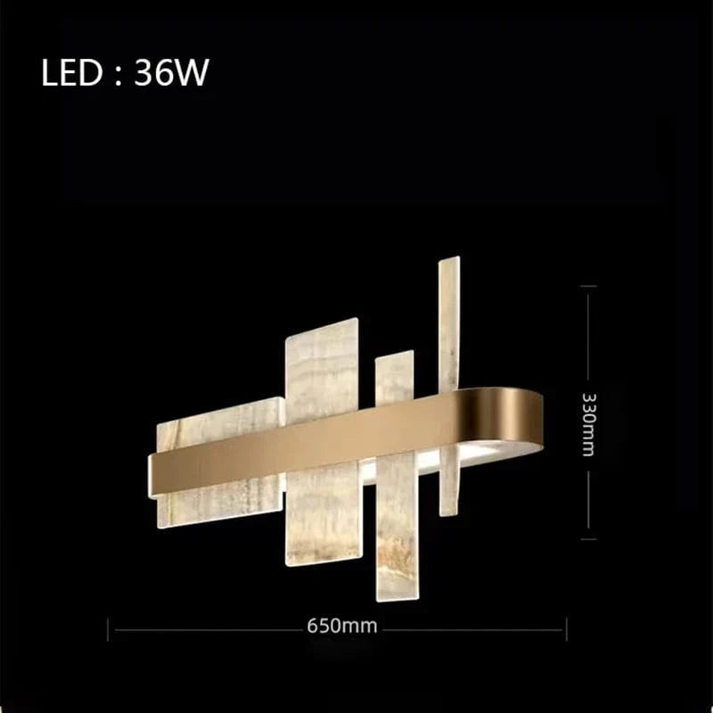 Lustre LED Luxe en Marbre Design | Marco Lucetti L65cm Applique murale / Cuivre / Lumière chaude