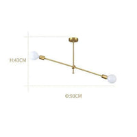 Lustre LED Luxe en métal doré et verre cristal Light | Marco Lucetti 2 lampes