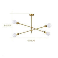 Lustre LED Luxe en métal doré et verre cristal Light | Marco Lucetti 4 lampes