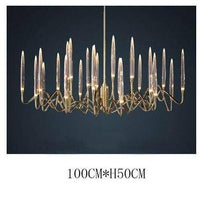 Lustre LED Luxe en Verre et Tiges Dorées | Marco Lucetti 100 x 50cm / Froide