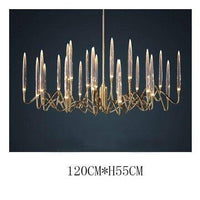 Lustre LED Luxe en Verre et Tiges Dorées | Marco Lucetti 120 x 55cm / Froide