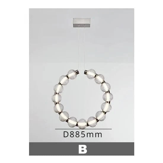 Lustre LED Luxe Perles Chromées | Marco Lucetti P 88 cm B / Blanc chaud