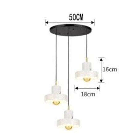 Lustre LED Luxia en marbre blanc | Marco Lucetti 3 lampes - D50 cm / Chaude