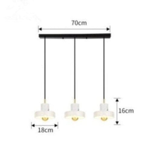 Lustre LED Luxia en marbre blanc | Marco Lucetti 3 lampes - L70 cm / Chaude