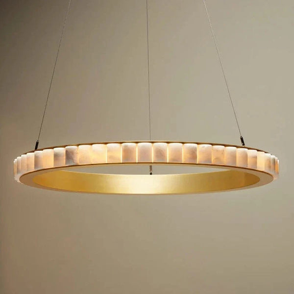 Lustre LED "Luxury Marble" en acier inoxydable noir et or | Marco Lucetti